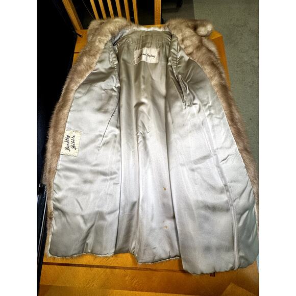 VINTAGE Lepp & Company Women's Size L Golden Brown Mink Stroller Coat - Picture 12 of 12